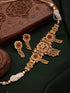Women GoldPlated Red KempStudded Temple Jewellery Set