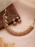 Gold Plated Kemp stone studded Pearl Beaded elephant motif Temple Jewellery Set
