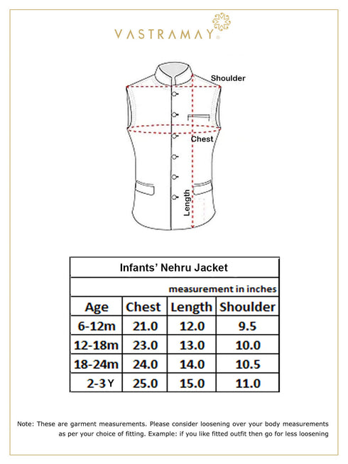 Sishu Boy's Green & Gold-Toned Woven Design Slim-Fit Nehru Jacket