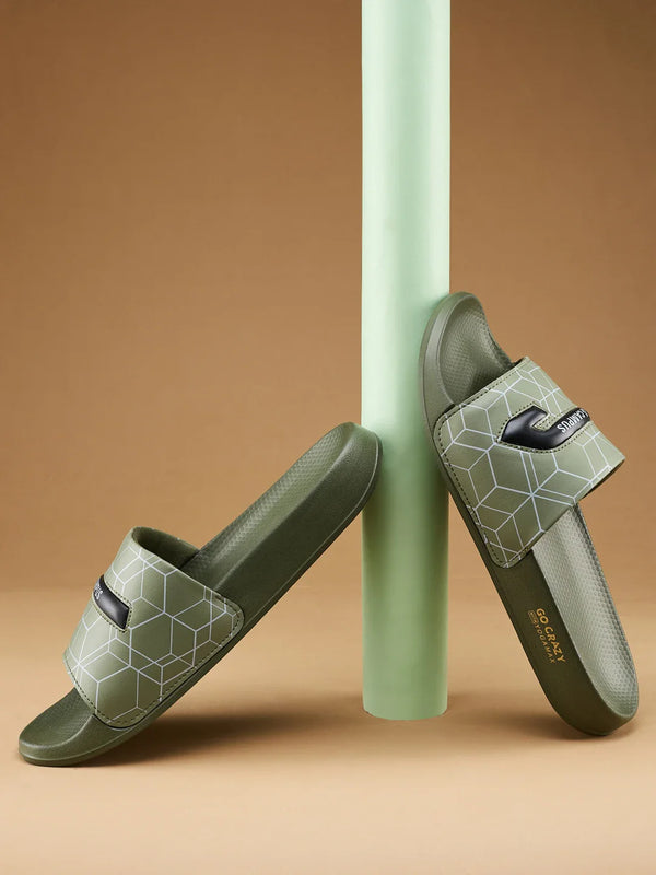 SL-477 Olive Men's Slides