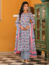 Women Floral Printed Cotton Straight Kurta with Trousers & Dupatta