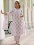 Women Floral Printed Cotton Kurta with Trousers & Dupatta