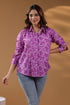 Women Cotton Printed Spread Collar Relaxed Fit Casual Shirt