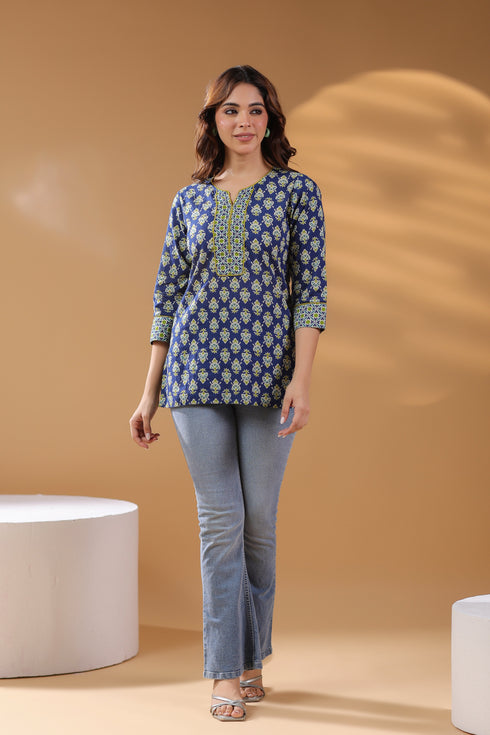 Women Ethnic Motifs Printed Pure Cotton Top