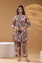 Floral Printed Mandarin Collar Pure Cotton Tunic & Trouser