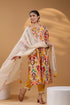 Ethnic Motifs Printed Pure Cotton Straight Kurta With Trousers & Dupatta