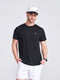 Men's Black Solid Round Neck T-Shirt