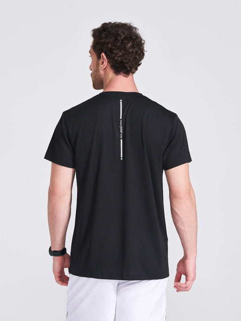 Men's Black Solid Round Neck T-Shirt