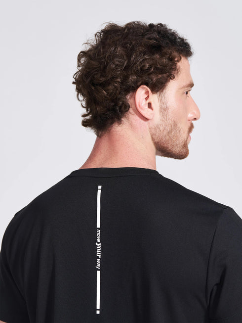 Men's Black Solid Round Neck T-Shirt