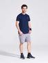 Men's Navy Solid Round Neck T-Shirt