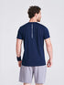 Men's Navy Solid Round Neck T-Shirt