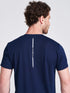 Men's Navy Solid Round Neck T-Shirt