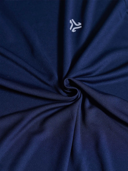 Men's Navy Solid Round Neck T-Shirt