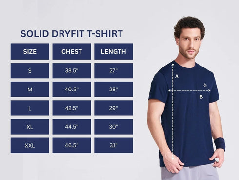Men's Navy Solid Round Neck T-Shirt