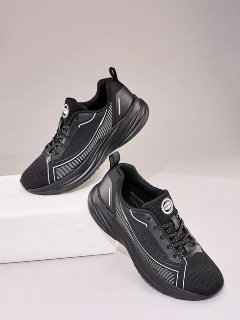 SPINE Black Men's Running Shoes