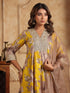 Floral Printed Sequinned Pure Cotton Anarkali Kurta with Trousers & Dupatta