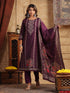 Printed Beads and Stones Straight Kurta with Trousers & Dupatta