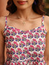 Women Floral Printed Shoulder Straps Pure Cotton Peplum Top