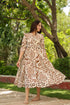Women Abstract Printed Pure Cotton Tiered Fit & Flare Midi Dress