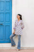 Women Floral Printed V-Neck A-Line Cotton Top