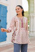Women Floral Printed Cotton Peplum Top