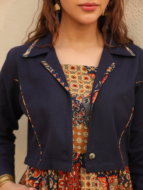 Ethnic Motifs Printed Fit & Flare Midi Dress