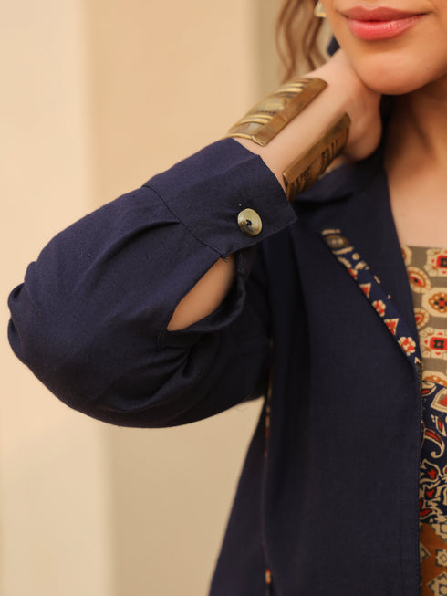 Ethnic Motifs Printed Fit & Flare Midi Dress