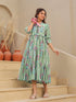 Women Printed Pure Cotton Fit & Flared Midi Ethnic Dresses