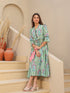 Women Printed Pure Cotton Fit & Flared Midi Ethnic Dresses