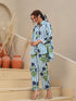 Printed Pure Cotton Shirt Collar Neck Shirt & Trouser Co-Ords