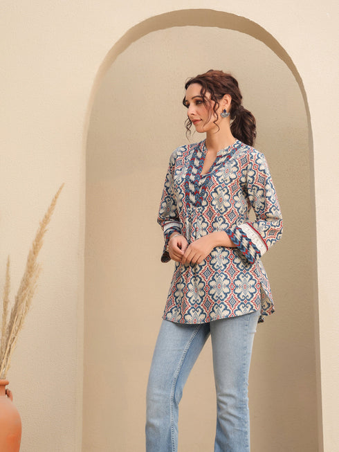 Ethnic Printed Cotton Top