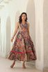 Paisley Printed Pure Cotton Fit & Flare Maxi Ethnic Dresses