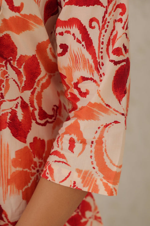 Printed Pure Cotton Top With Trousers