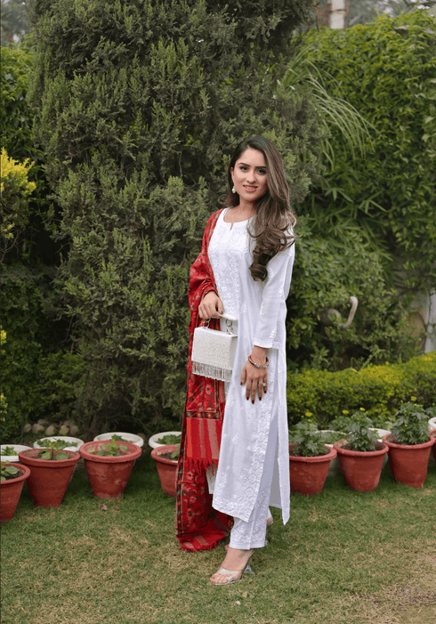 Nikita in Noor House of Kari Chanderi Silk Long Kurta