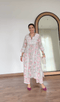 Urmi in Fizaa Chikankari Long Kurta in Muslin Cotton for Women- Grey Print