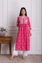 Fizaa Chikankari Kurti for Women With Pocket - Pink