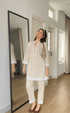 Farheen in Chikankari CO-ORD Set In for Women In Beige