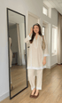 Farheen in Chikankari CO-ORD Set In for Women In Beige