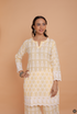Saba Chikankari Kurta Set in Cotton - Yellow