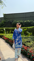 Fiza in Printkari Poly Muslin Co-ord set in Royal BLUE