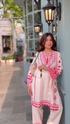 Shivani in Printkari Poly Muslin Co-ord set in Off White PINK