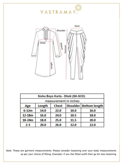 Boy's Blue Kurta With Dhoti Pant Set