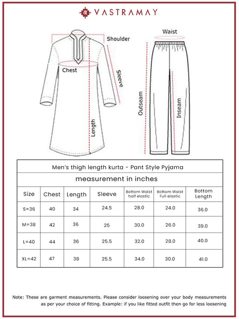 Men's Blue Cotton Kurta And Pyjama Set