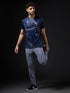 Men Abstract Print Slim Fit Crew Neck T-shirt with TECHNO COOL+