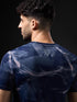 Men Abstract Print Slim Fit Crew Neck T-shirt with TECHNO COOL+