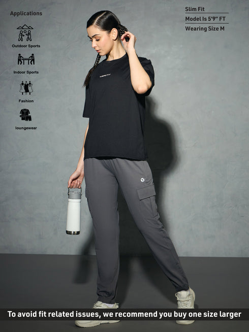Women Printed Boxy Fit Round Neck T-shirt with COTFLEX