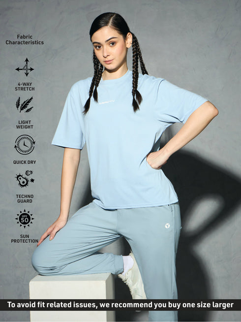 Women Printed Boxy Fit Round Neck T-shirt with COTFLEX