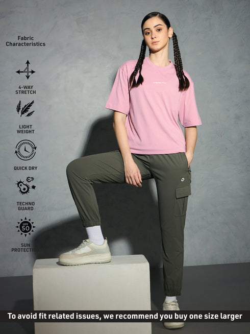 Women Printed Boxy Fit Round Neck T-shirt with COTFLEX