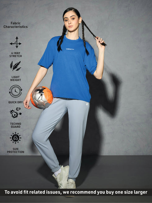 Women Printed Boxy Fit Round Neck T-shirt with COTFLEX