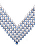 Silver Plated Blue Sapphire AD Studded Statement Necklace Jewellery set